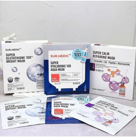 Mặt nạ cấp ẩm chuyên sâu  Sur.Medic Super Hyaluỏnic 100 Aqua